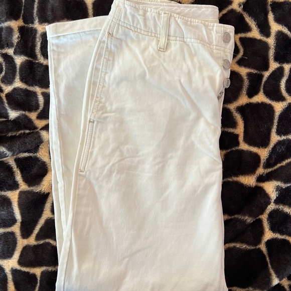 Free People Wide Leg Chino Pants 100% Cotton  SZ 4 Waist 28 Button Fly Relaxed - Picture 4 of 16